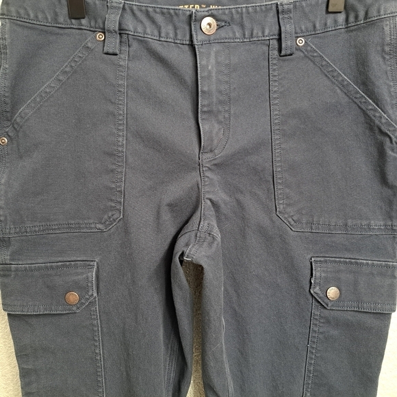 Duluth Trading Navy Blue Curvesetter Waistband Pants - Picture 2 of 4